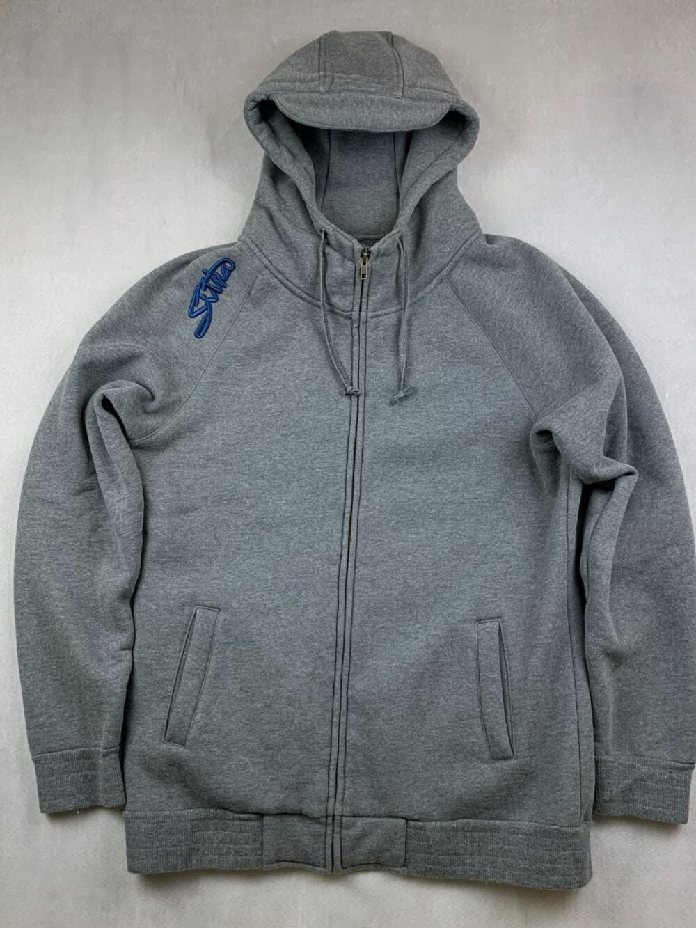 Sitka Ecologyst Mens Sweater Large Gray Full-Zip Hoodie Fleece Cotton Tree